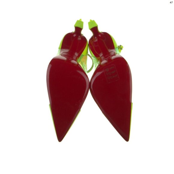 Christian Louboutin Heel Green Neon Spike Barbie Pumps Rocker size 6.5 - Picture 7 of 8